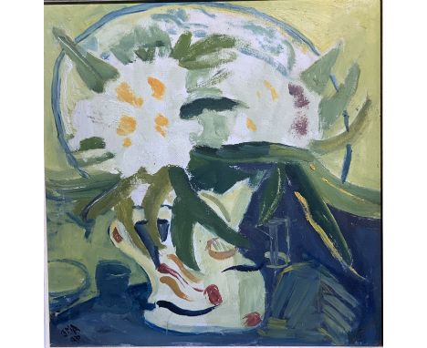 Jane AKEROYD (1918-1999)RhododendronsOil on boardInitalled and dated 9038 x 36cmThis very personal collection of pictures fro