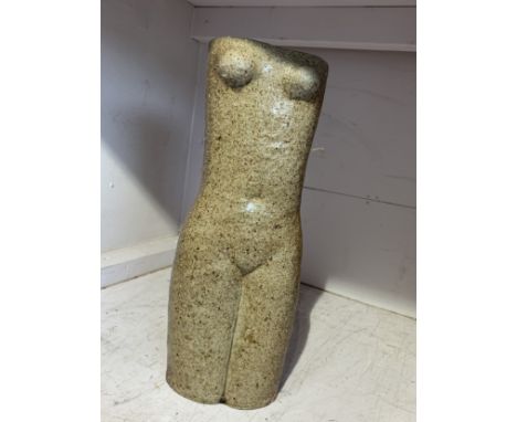 Saltglaze stoneware vase in the form of a female torso Impressed potters mark MH in a circleHeight 38cmThis very personal col