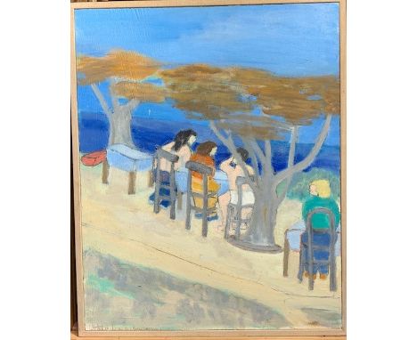 Bob BOURNE (1931)The CafinaOil on board Artists label to the back 51 x 41cmThis very personal collection of pictures from the