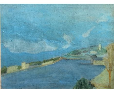Bob BOURNE (1931)Harbour Oil on canvas 37 x 47cmThis very personal collection of pictures from the painter Rose Hilton's Bota