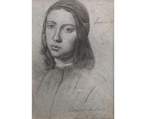 Lorenzo Di FRIEZ?Portrait of a young Italian Man Pencil drawing Indistinctly signed 17 x 12cm