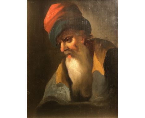 Portrait of a bearded scholar Oil on panel 23 x 18cm
