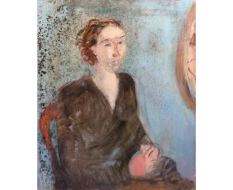 Rose HILTON (1931-2019)Seated figureOil on canvas61 x 51cm together with an unfinished large oil 121.5 x 183cmThis very perso