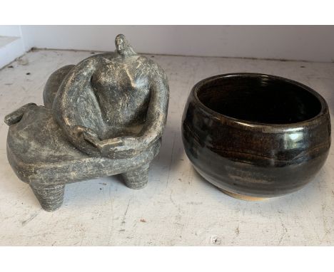 A studio pottery teabowl and a ceramic sculpture This very personal collection of pictures from the painter Rose Hilton's Bot