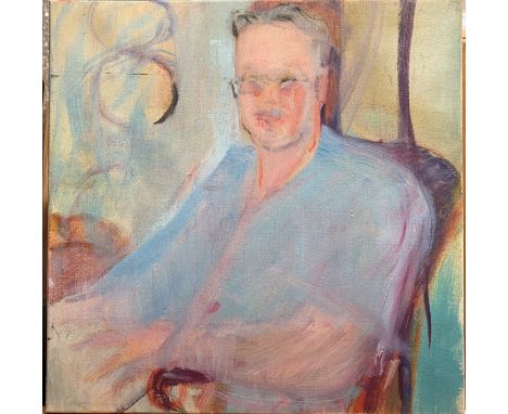 Rose HILTON (1931-2019) Andrew Lambirth, SeatedOil on canvas Studio seal to the back 50.5 x 50.5cmThis very personal collecti
