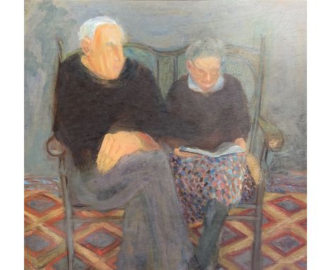 Rose HILTON (1931-2019) Reading AloudOil on panelStudio seal to the back 61 x 65cmThis very personal collection of pictures f