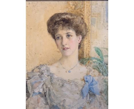 Henry John STOCK (1853-1930)Portrait of Miss VivianWatercolourSigned and dated 190423 x 17.5cm