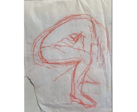 Rose HILTON (1931-2019) Figure from Cecil Collins Class Red chalkSigned Studio seal to the back 36 x 28cmThis very personal c