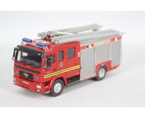 Fire Brigade Models - A white metal MAN Fire Engine in 1:48 scale. # FBM98WM. The model has been on display so would benefit 