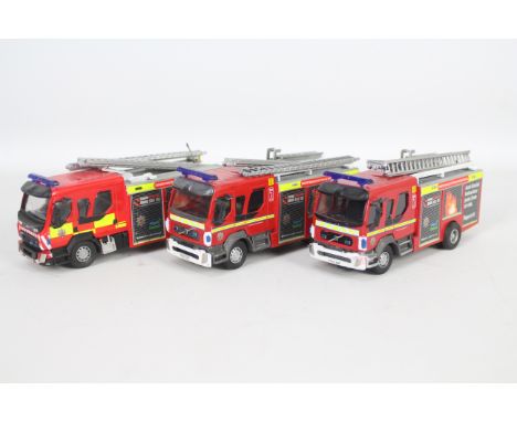Fire Brigade Models - 3 x Volvo Fire Engines all in Greater Manchester Fire and Rescue livery. They have all been on display 