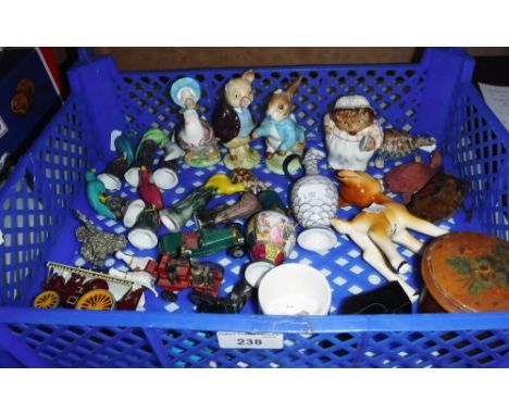THREE BEATRIX POTTER FIGURES and other similar items
