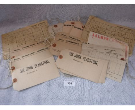 A COLLECTION OF VINTAGE GWR luggage labels and similar items