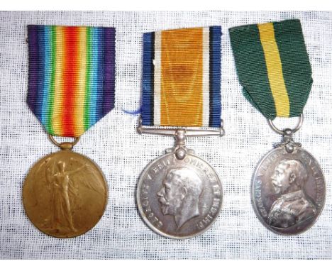 A GREAT WAR TERRITORIAL EFFICIENCY MEDAL GROUP; 1607 PTE. G.J. GOLDNEY, and 92363 PTE. G. J. GOLDNEY. R. A. M. C.