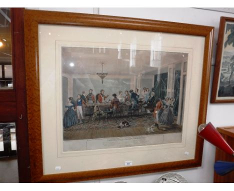 C HUNT: After F C Turner: 'The Young English Fox Hunter', coloured lithograph in maple frame and a collection of prints of hu