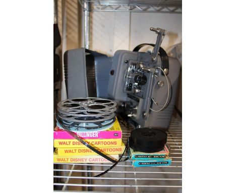 A vintage bell film projector &amp; selection of vintage films 