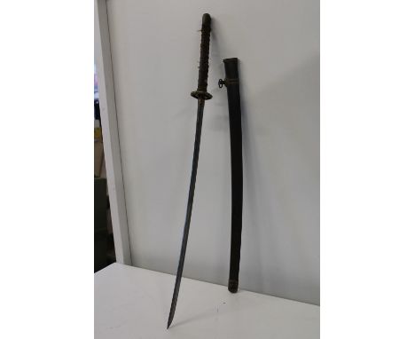 A WWII period type 94 Japanese Officers dress sword 'Shin Gunto' with the makers mark Tadashi Watanabe. With scabbard. (Needs