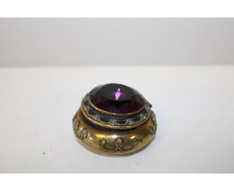 A vintage coloured stone trinket box 