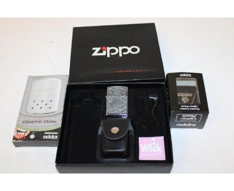 A rare boxed and unused United States Army Zippo with Lighter pouch &amp; other accessories 