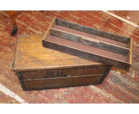 A vintage wooden ammunition box 58x26x30cm Collection Only 