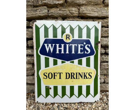 An R. White's Soft Drinks enamel sign, 20 1/2 x 25 1/4".