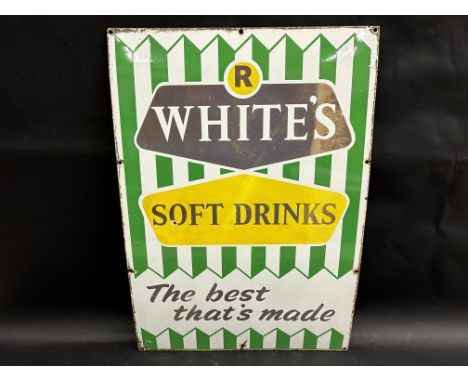 An R Whites Soft Drinks 'The best that's made' rectangular enamel sign, 20 x 30".