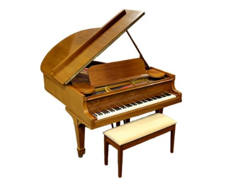 A Steinway &amp; Sons of New York Patent Grand Construction mahogany cased piano, no.157302, standing upon squared tapered le