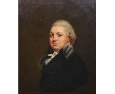 Thomas Beach (British, 1738-1806) Portrait of George Templer of Shapwickoil on canvassigned and dated 179975 x 62cm***CONDITI