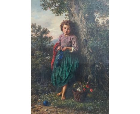 Henry Campotosto (Belgian, 1833-1910) Young girls in summer and winterpair of oils on wooden panelssigned38 x 26cm***CONDITIO