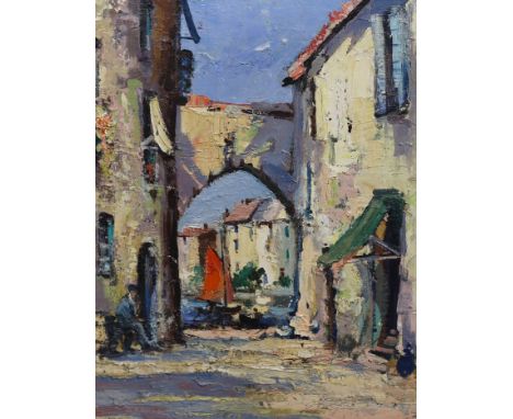 § § Kenneth Webb, RWA, FRSA, RUA, (b. 1927) Spanish street sceneoil on boardsigned and dated '5949 x 39cm***CONDITION REPORT*