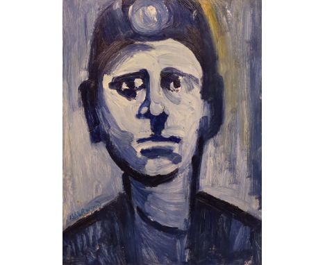 James Lawrence Isherwood (British, 1917-1989) 'Miner Wigan'oil on boardsigned and titled verso44 x 34cm***CONDITION REPORT***
