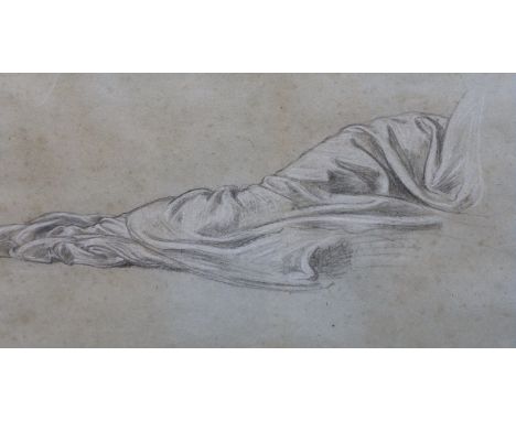 Lord Frederic Leighton, P.R.A. (British, 1830-1896) Study for the Wise and Foolish Angels, Lyndhurst Church, drapery for figu