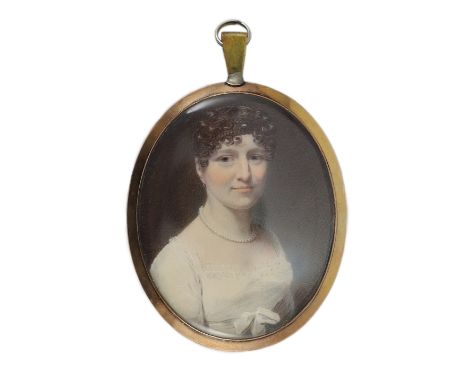 Attributed to George Patten (British, 1801-1865) Portrait miniature of a ladywatercolour on ivoryIvory submission reference: 