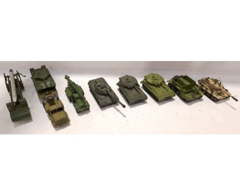 Dinky &amp; Corgi, a unboxed Group of Military Vehicles. Includes Leopard Tank with others. Although unchecked for completene