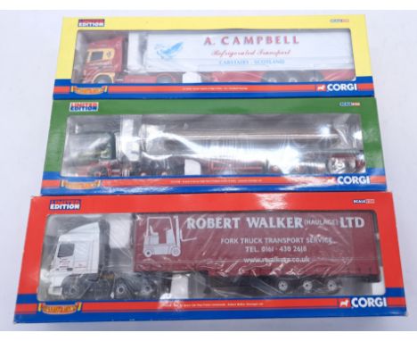 Corgi "Hauliers Of Renown" a boxed group, to include CC13226 - DAF XR Space Cab Step Frame Curtainside "Robert Walker (Haulag