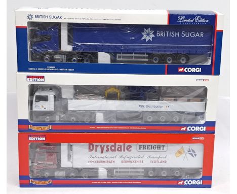 Corgi, 1:50 Scale, a boxed Commercial group. &nbsp;Includes CC12221 Scania 4 Series Curtainside &ldquo;British Sugar&rdquo;. 