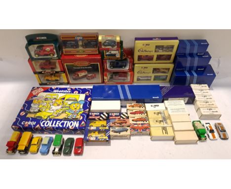 Corgi, a boxed and unboxed Group of Commercial Vehicles. Although unchecked for completeness condition appears Good to Good P
