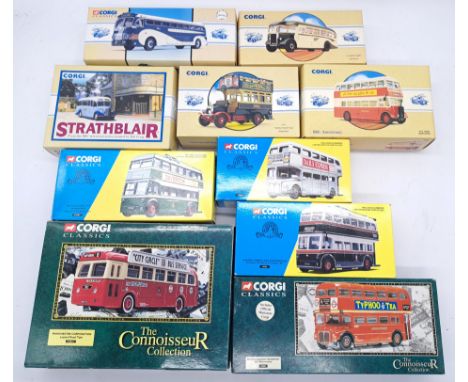 Corgi "Classics" series a boxed bus group to include; 35007 AEC Routemaster "RM1818 London Transport", 34901 Leyland Royal Ti