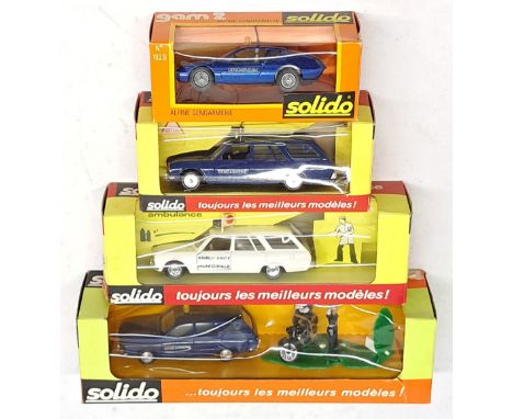Solido, Police &amp; Ambulance, a boxed Emergency Vehicle group. &nbsp;Includes Peugeot 504 Ambulance. &nbsp;Although uncheck