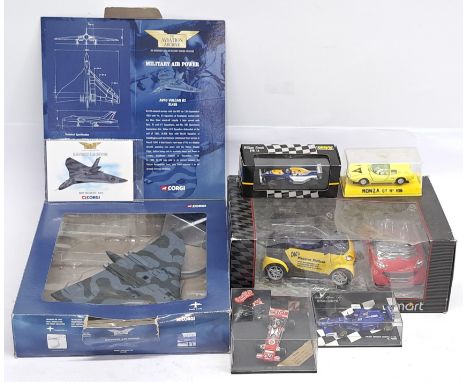 Minichamps, Onyx, Corgi &amp; similar, a Smart Car, Formula 1 Racing Car &amp; Aircraft&nbsp;group. &nbsp;Although unchecked 