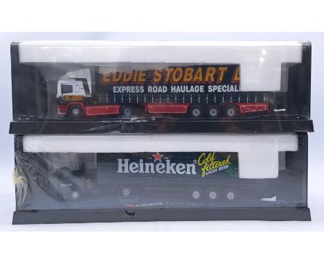 Corgi "Modern Trucks" a boxed pair to include; 75404 Leyland DAF Curtainside "Heineken", 75201 ERF Curtainside "Eddie Stobart