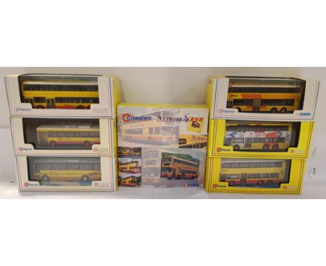Corgi, a boxed Group of 1:76 Scale City Bus Series. Includes 44504 Duple Metsec Trident with others. Although unchecked for c