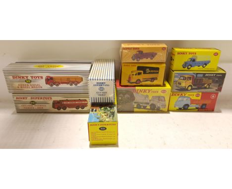 Dinky Toys (Atlas Editions), a boxed Group of Vintage Vehicles. Includes 901 Foden Diesel 8-Wheel Wagon with others. Although