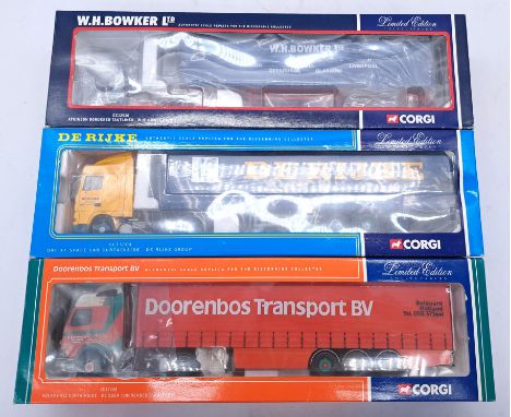 Corgi, A boxed truck and trailer group, to include CC12510 - Atkinson Border Tautliner "W.H. Bowker LTD" as well as others. C