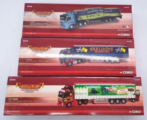 Corgi "Hauliers Of Renown" a boxed group, to include CC14009 - Volvo FH Curtainside / Moffett Kooi "Phillips (Seahouses) Ltd 