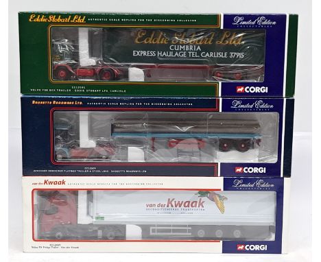 Corgi, 1:50 Scale, a boxed Commercial group. &nbsp;Includes CC12419 Volvo FH Fridge Trailer &ldquo;Van der Kwaak&rdquo;. &nbs