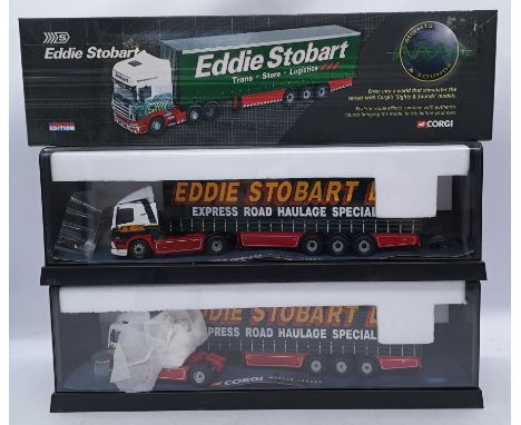 Corgi, A boxed "Eddie Stobart" truck and trailer group, to include "Sights and Sounds" CC12936 - Scania Topline Curtainside T