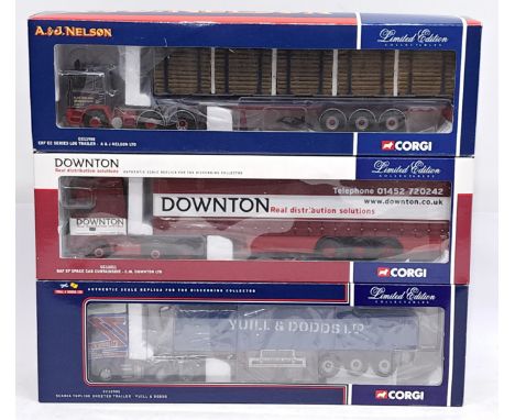Corgi, 1:50 Scale, a boxed Commercial group. &nbsp;Includes CC13211 DAF XF Space Cab Curtainside &ldquo;C. M. Downton Ltd&rdq