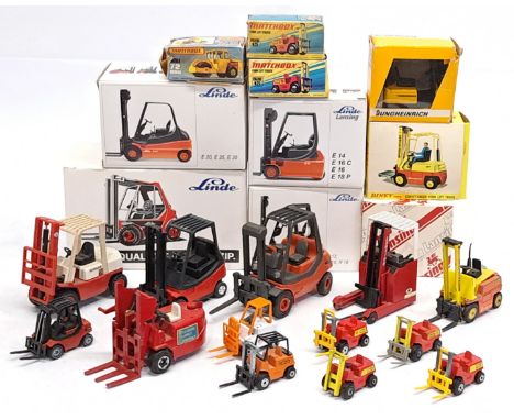 Matchbox, Gama&nbsp;&amp; similar, a boxed &amp; unboxed Forklift Truck &amp; similar group. &nbsp;Although unchecked for com