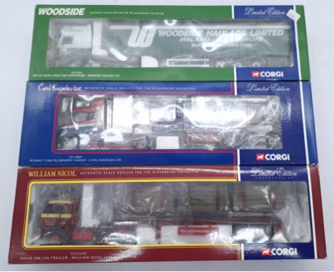 Corgi, A boxed truck and trailer/tanker group, to include CC12807 Scania T Cab Feldbinder Tanker "Cyril Knowles LTD" as well 