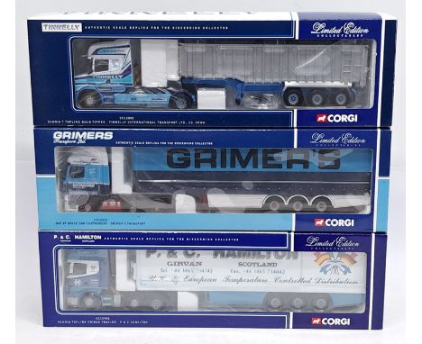 Corgi, 1:50 Scale, a boxed Commercial group. &nbsp;Includes CC13212 DAF XF Space Cab Curtainside &ldquo;Grimer&rsquo;s Transp